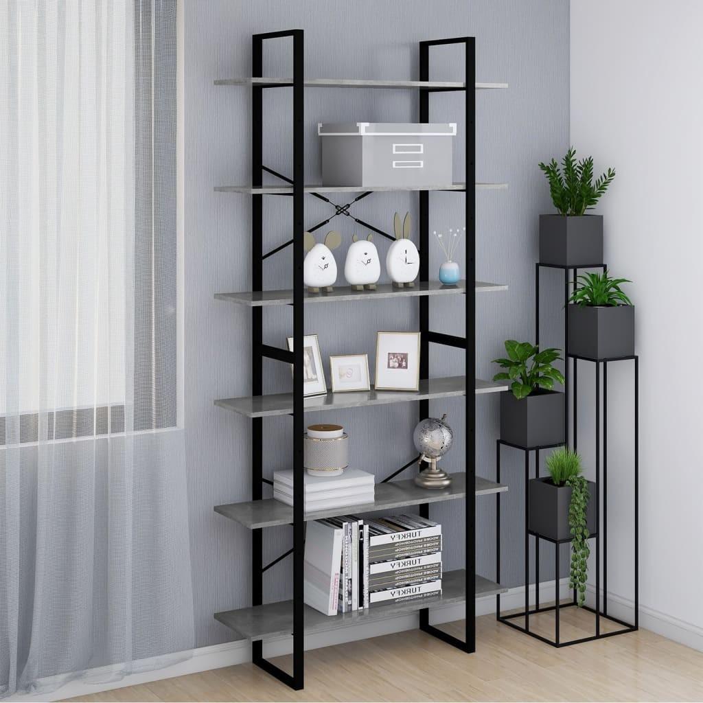 Højskab 100x30x210 cm konstrueret træ betongrå