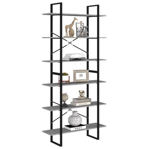 Højskab 100x30x210 cm konstrueret træ betongrå
