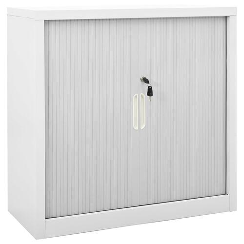 Skab med skydelåger 90x40x90 cm stål grå