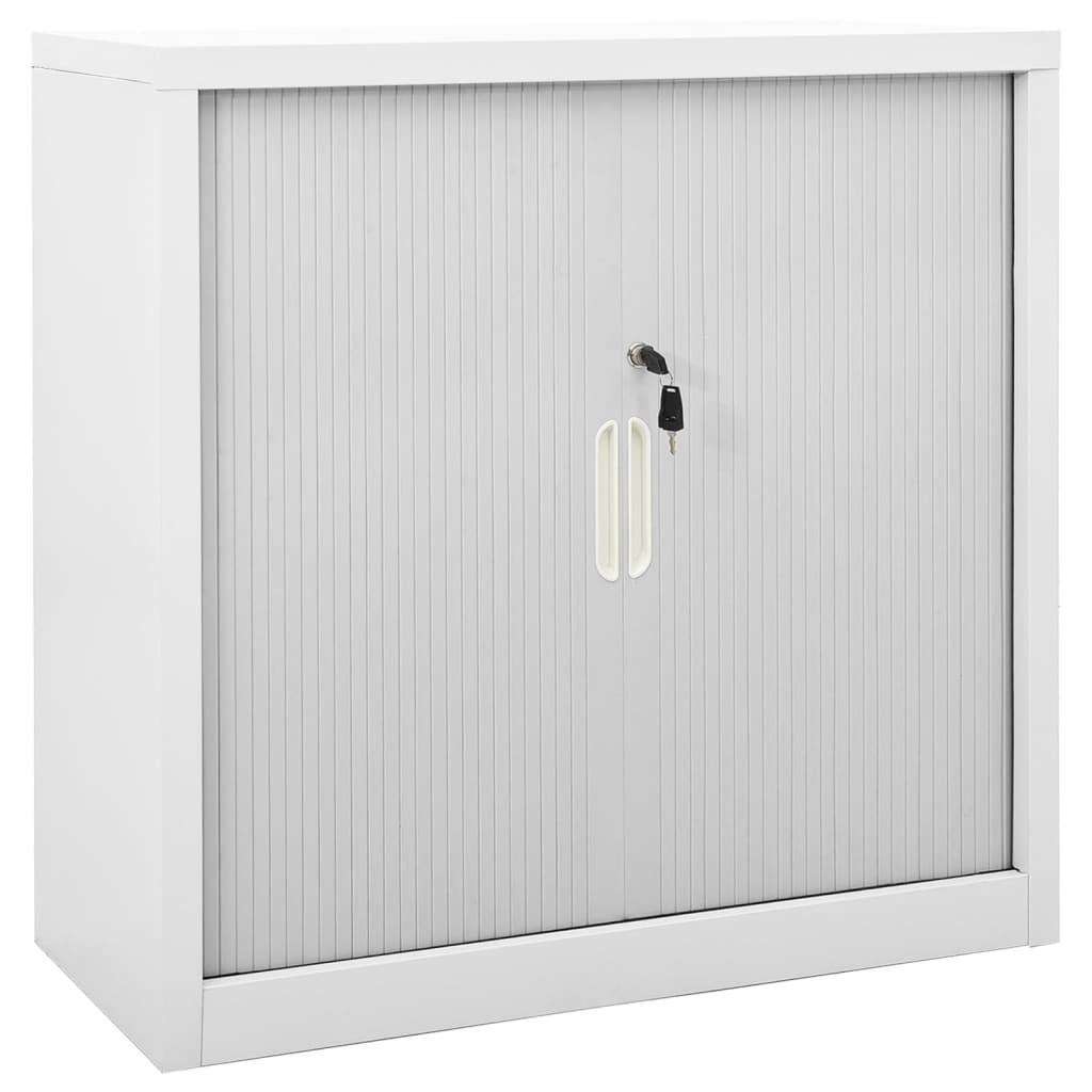 Skab med skydelåger 90x40x90 cm stål grå