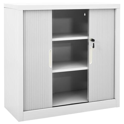 Skab med skydelåger 90x40x90 cm stål grå