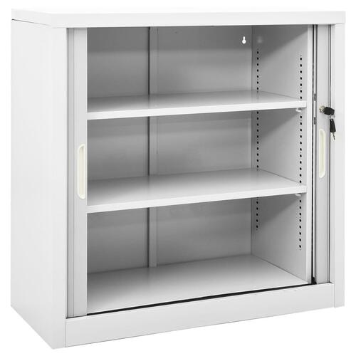 Skab med skydelåger 90x40x90 cm stål grå