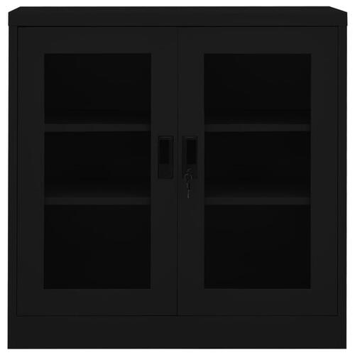 Kontorskab 90x40x90 cm stål sort