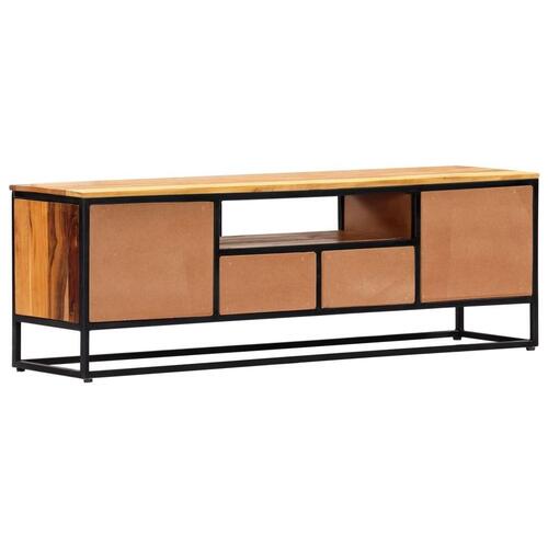 Tv-skab 120x30x40 cm massivt genbrugstræ og stål