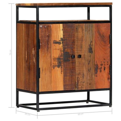 Sideskab 60x35x76 cm massivt genbrugstræ og stål