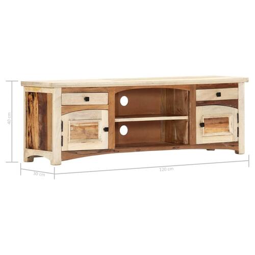 Tv-skab 120x30x40 cm massivt genbrugstræ og stål