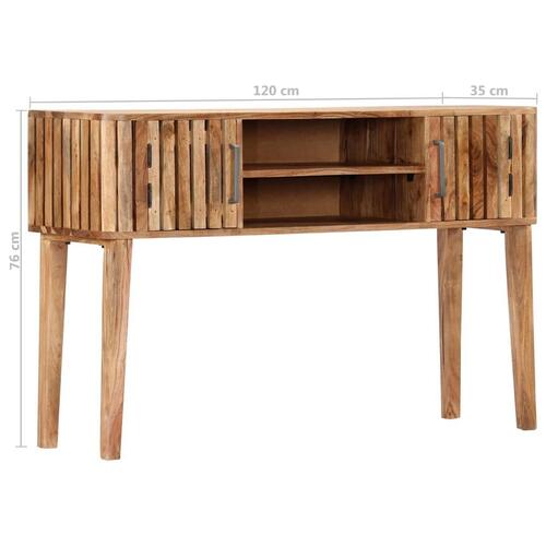 Konsolbord 120 x 35 x 76 cm massivt akacietræ