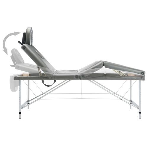 Massagebord med 4 zoner aluminiumsstel 186 x 68 cm antracitgrå