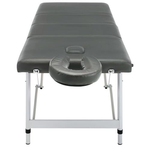 Massagebord med 4 zoner aluminiumsstel 186 x 68 cm antracitgrå