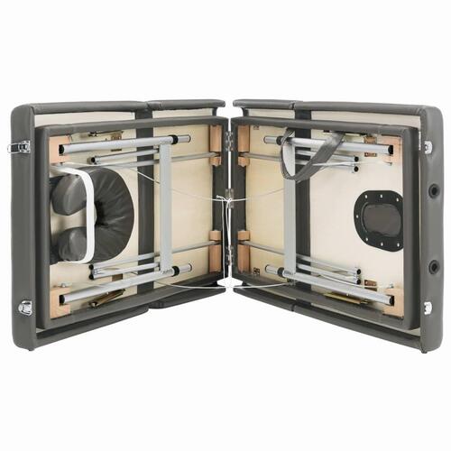 Massagebord med 4 zoner aluminiumsstel 186 x 68 cm antracitgrå