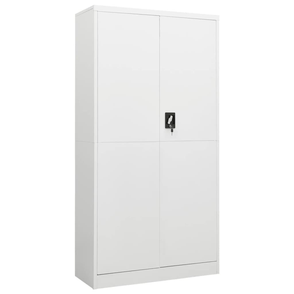 Skab med lås 90x40x180 cm stål hvid