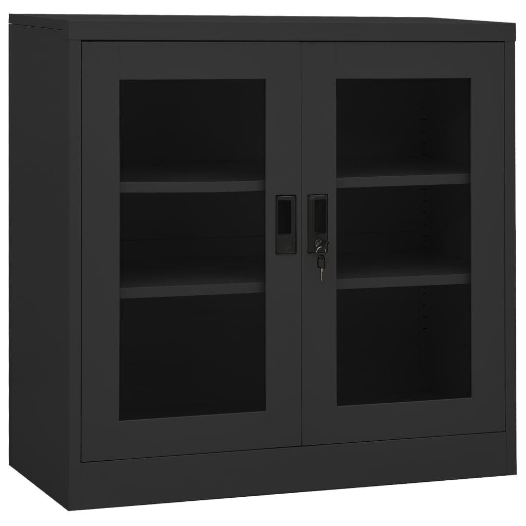 Kontorskab 90x40x90 cm stål antracitgrå