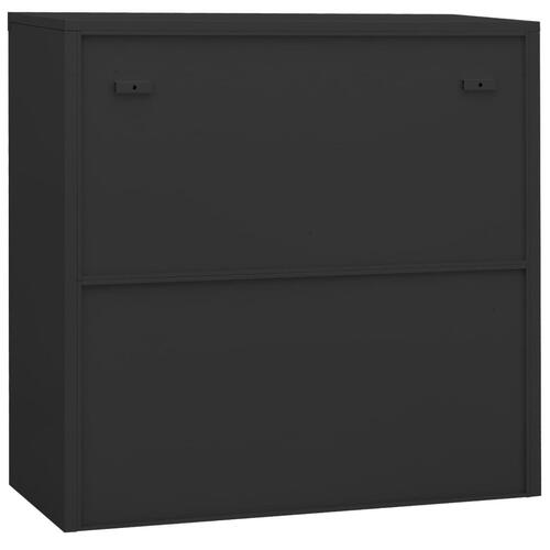 Kontorskab 90x40x90 cm stål antracitgrå