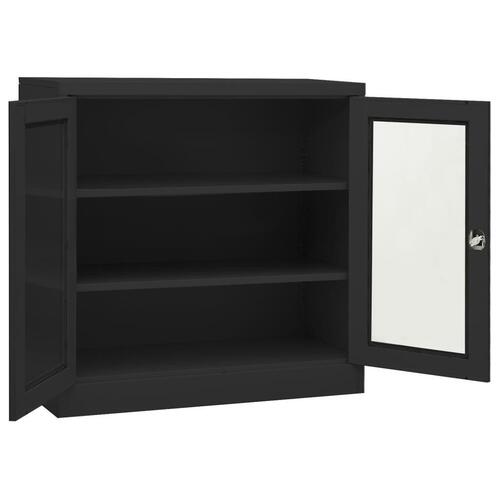 Kontorskab 90x40x90 cm stål antracitgrå