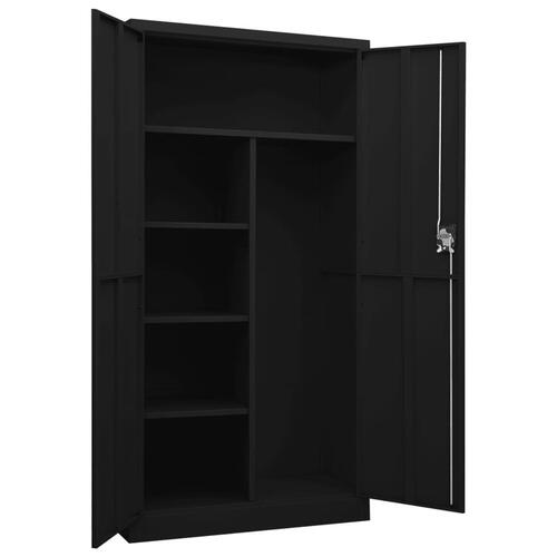 Skab med lås 90x40x180 cm stål sort