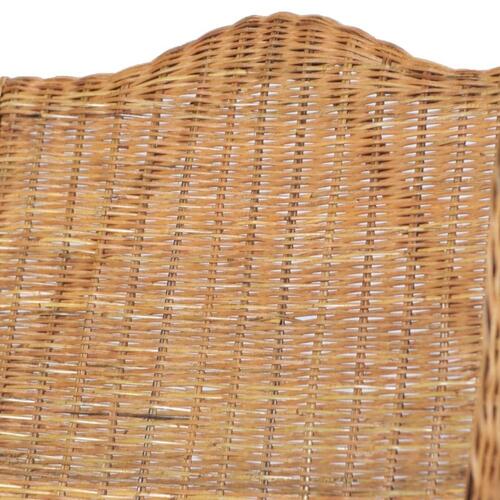 Lænestol med hynde naturlig rattan og hør lysebrun