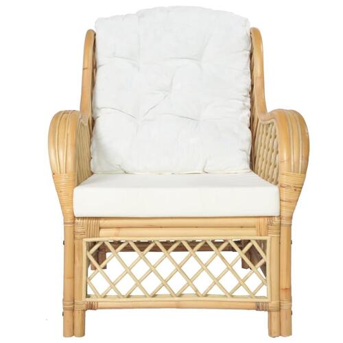 Sofa med hynde naturlig rattan og linned