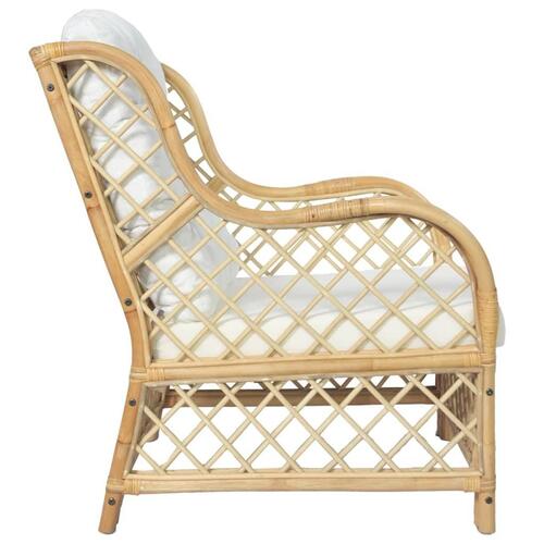 Sofa med hynde naturlig rattan og linned