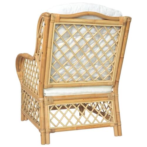 Sofa med hynde naturlig rattan og linned