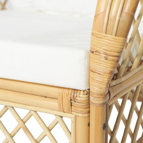 Sofa med hynde naturlig rattan og linned