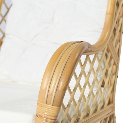 Sofa med hynde naturlig rattan og linned