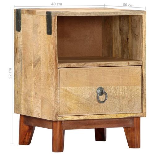 Sengeskab 40 x 30 x 52 cm massivt ru mangotræ