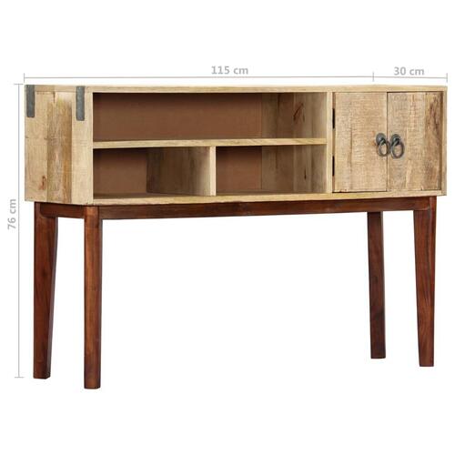 Konsolbord 115 x 30 x 76 cm massivt ru mangotræ