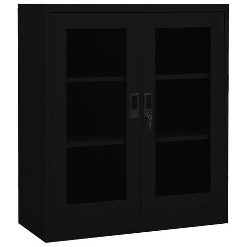 Kontorskab 90x40x105 cm stål sort