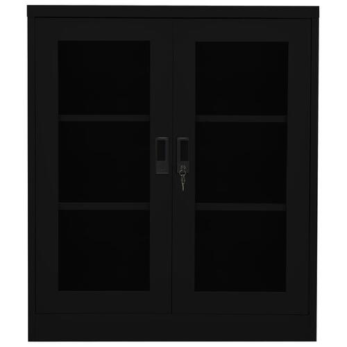 Kontorskab 90x40x105 cm stål sort