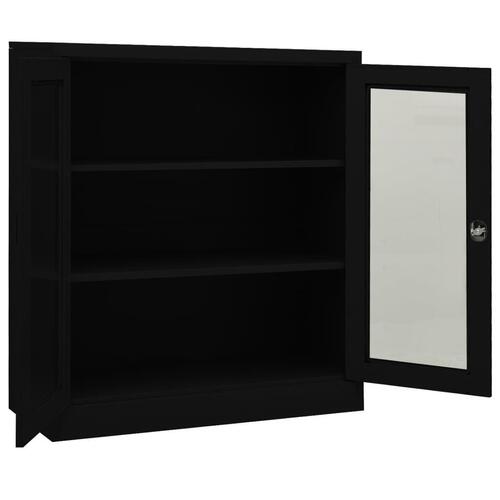 Kontorskab 90x40x105 cm stål sort