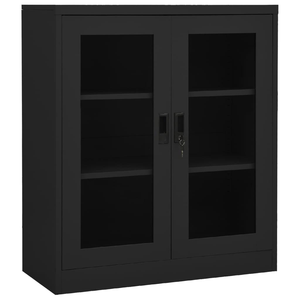 Kontorskab 90x40x105 cm stål antracitgrå