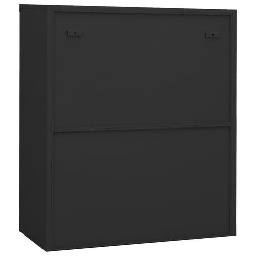 Kontorskab 90x40x105 cm stål antracitgrå