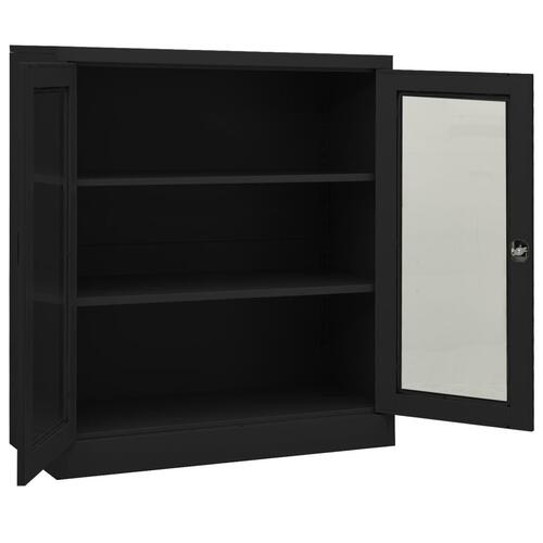 Kontorskab 90x40x105 cm stål antracitgrå