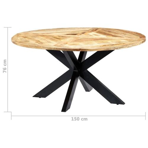 Spisebord 150 x 76 cm massivt mangotræ rundt