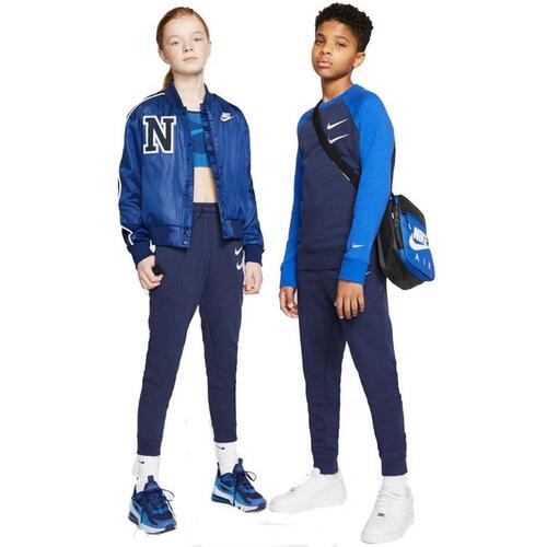 Træningsdragt til børn underdele Nike Swoosh Mørkeblå 7-8 år