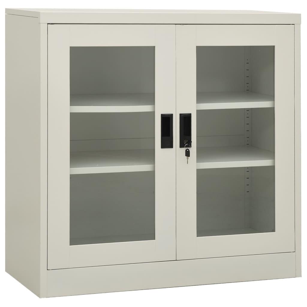 Kontorskab 90x40x90 cm stål grå