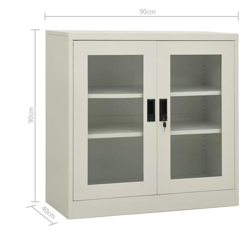 Kontorskab 90x40x90 cm stål grå