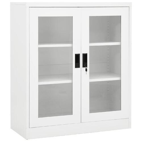 Kontorskab 90x40x105 cm stål hvid