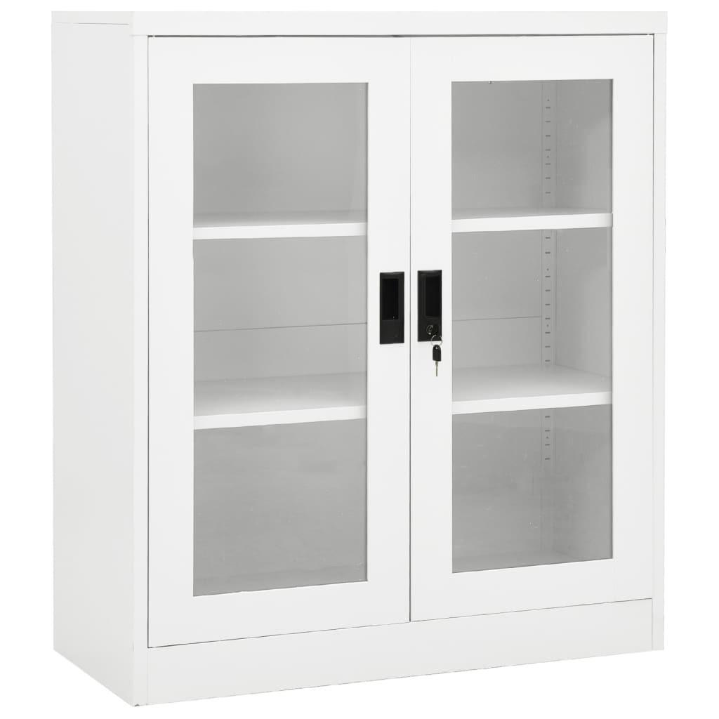 Kontorskab 90x40x105 cm stål hvid