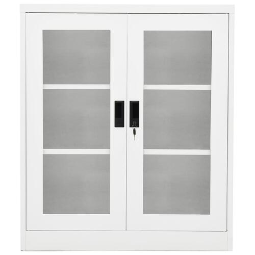Kontorskab 90x40x105 cm stål hvid