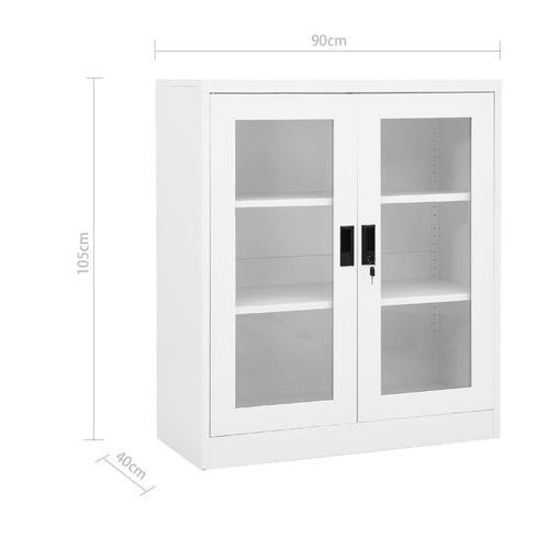 Kontorskab 90x40x105 cm stål hvid