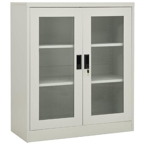 Kontorskab 90x40x105 cm stål lysegrå
