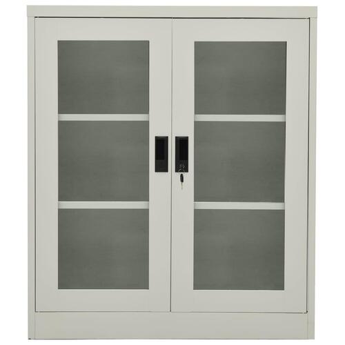 Kontorskab 90x40x105 cm stål lysegrå
