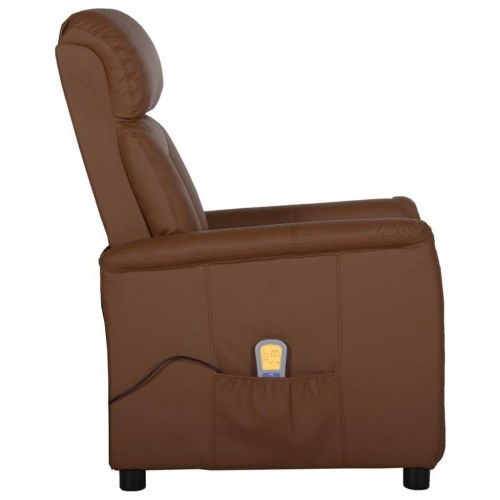 Massagestol kunstlæder brun