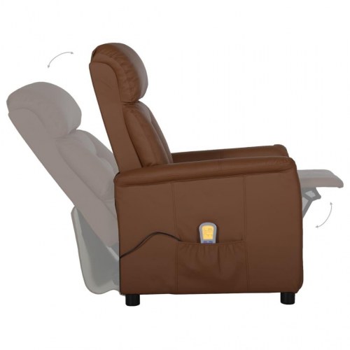 Massagestol kunstlæder brun