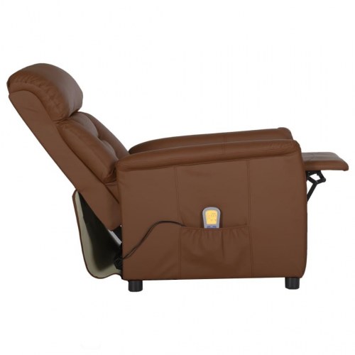 Massagestol kunstlæder brun
