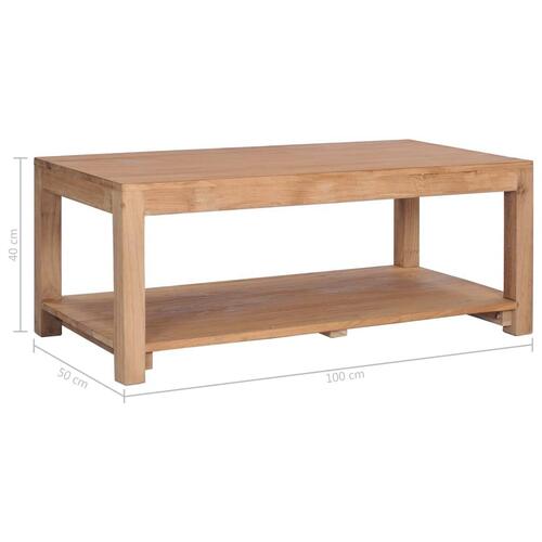 Sofabord 100x50x40 cm massivt teaktræ