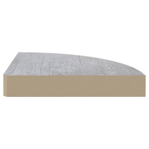Hjørnehylde 35x35x3,8 cm MDF betongrå