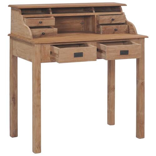 Skrivebord 90x50x100 cm massivt teaktræ