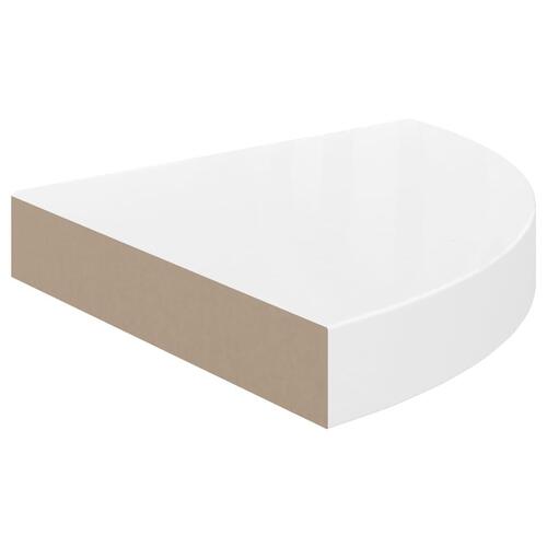 Hjørnehylder 2 stk. 25x25x3,8 cm MDF hvid højglans